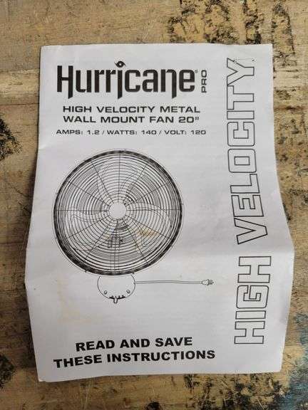 Hurricane High Velocity Metal Wall Mount Fan | Open Box | (See Condition Notes)
