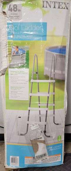 INTEX Steel Frame Above Ground Swimming Pool Ladder for 48" High Wall Pools | Open Box