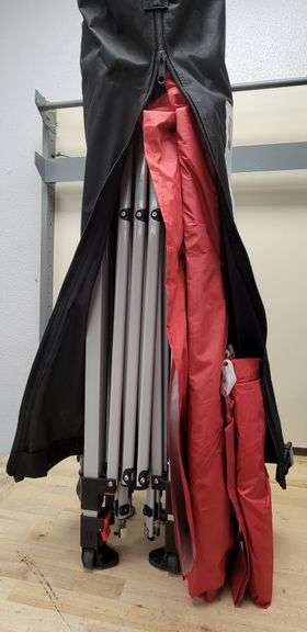 Crown Shades 10x10 Pop-Up Canopy w/1 Side Wall Tent Red | Open Box | (See Condition Notes)