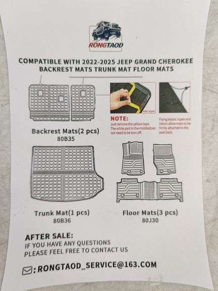 RONGTOAD Car Floor Mats compatible with 2022-2025 Jeep Cherokee | Open Box | (See Condition Notes)