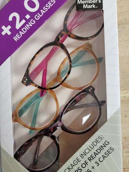 Members Mark Reading Glasses Set - +2.00 Reading Glasses (3); +2.50 Blue Light Reading Glasses (2) | Open Box
