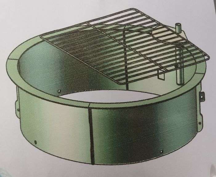 Outdoor Fire Ring W/ BBQ Grill | Open Box | (See Condition Notes)