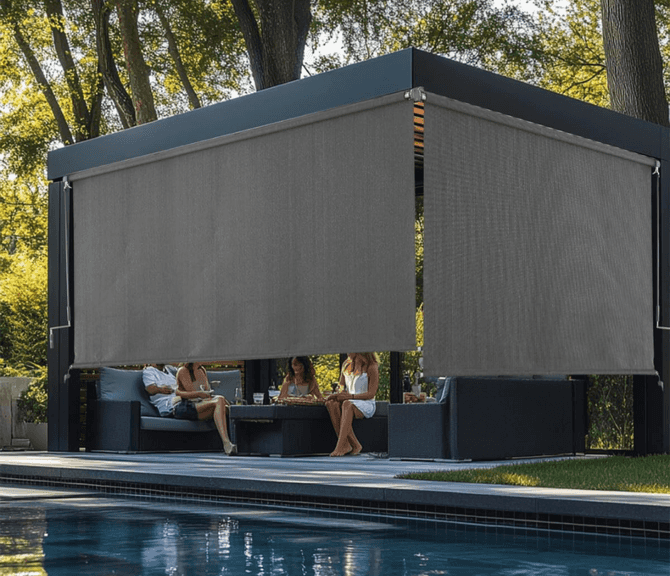 SUNOFF Outdoor Roller Shade, 96" x 72" | Open Box | (See Condition Notes)