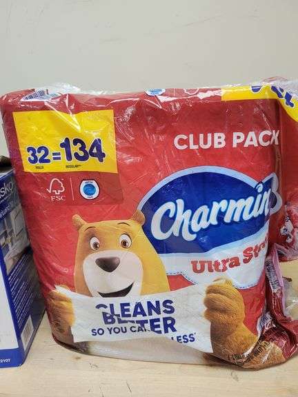 Charmin 24 Pack Ultra Strong Toilet Paper & Lasko Whirlwind Table Top 360 Fan Bundle | Open Box | (See Condition Notes)
