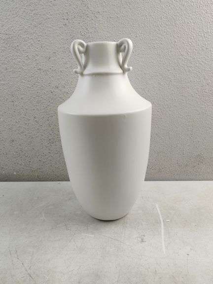 DECO 79 Ceramic Decorative Vase Sleek Amphora Centerpiece | Open Box | (See Condition Notes)