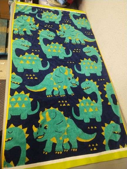 Kid's Beach Towel Bundle: 1 Dino, 2 Different Shark Designs, 30"X60" | Open Box