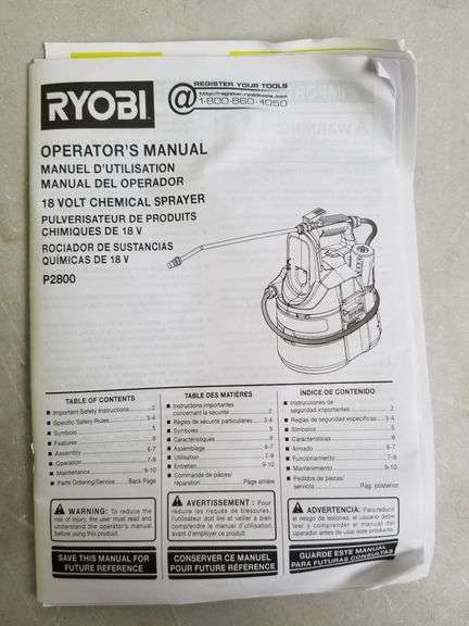 RYOBI ONE+ 18V Chemical Sprayer Kit, 1 Gallon | Open Box | (See Condition Notes)