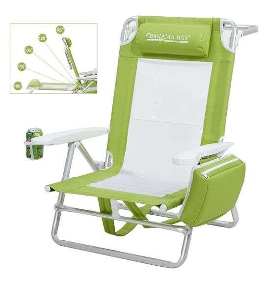Old Bahama Bay Reclining Chair Backpack Flat lounge Chair For Adults | Open Box | (See Condition Notes)