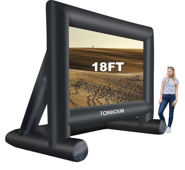 TONKOUM Inflatable projector Screen Outside Blow Up More Movie | Open Box | (See Condition Notes)