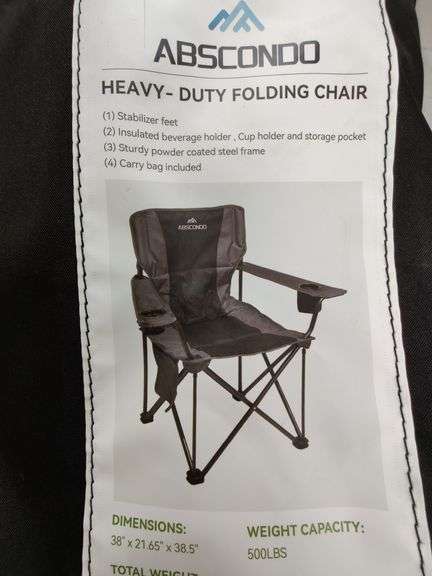 ABSCONDO Heavy Duty Folding Chair For Outdoor & camping | Open Box | (See Condition Notes)