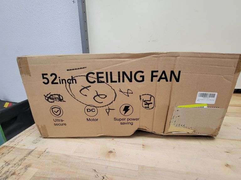 CEOTIS 52 In. Ceiling Fan w/Lights & Remote Control Grey | Open Box