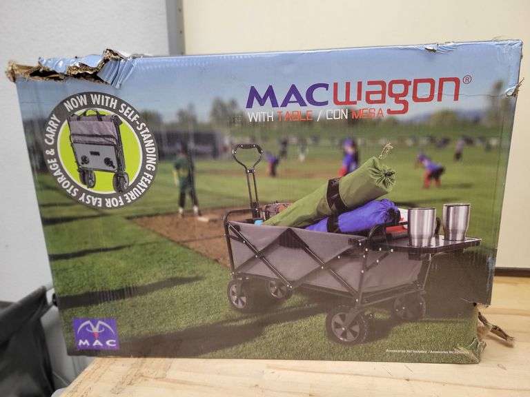 Mac Sports Folding Wagon w/Tailgate & Table Grey | Open Box