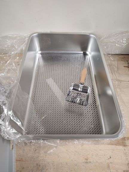 SUZZIPAWS Stainless Steel Sifting Cat Litter Box | Open Box | (See Condition Notes)