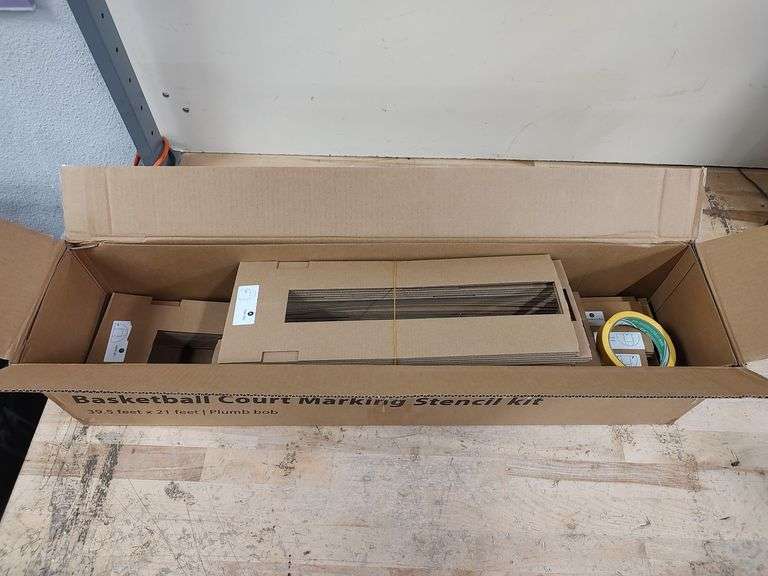 KUIBONU Basketball Court Stencil Marking Kit, Regulation Size 39.6' x 21' | Like New | (See Condition Notes)