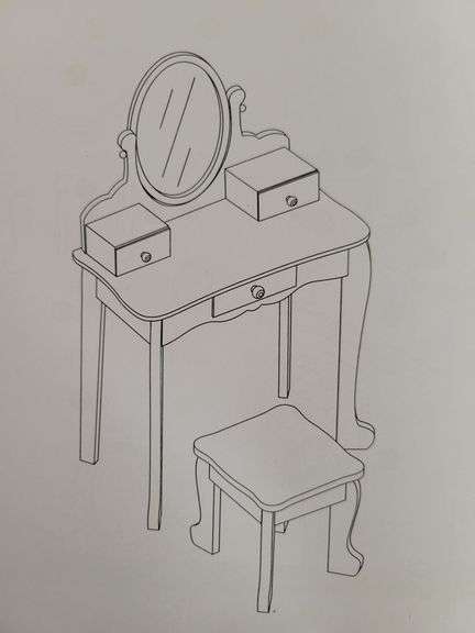 GARVEE Kids Vanity Set Pastel Pink | Open Box | (See Condition Notes)