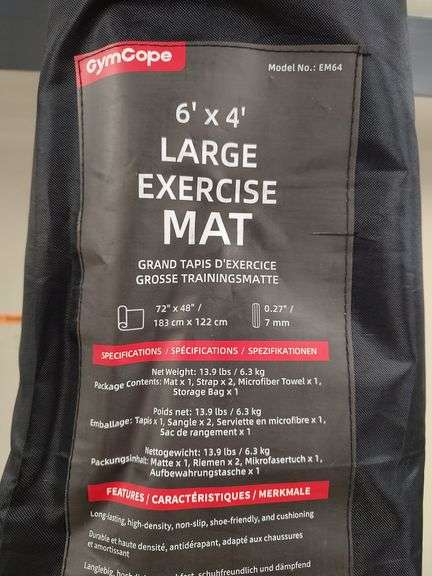 GYMCOPE Exercise Mat, 6' x 4' | Open Box | (See Condition Notes)