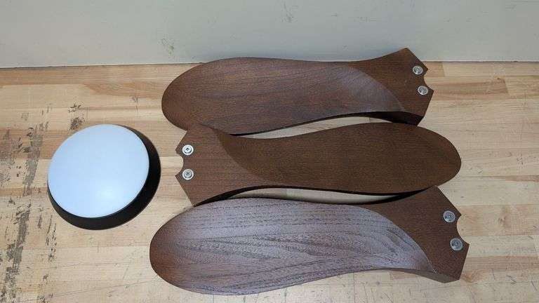 Wood Flush Mount Ceiling fans w Lights and Remote | Open Box