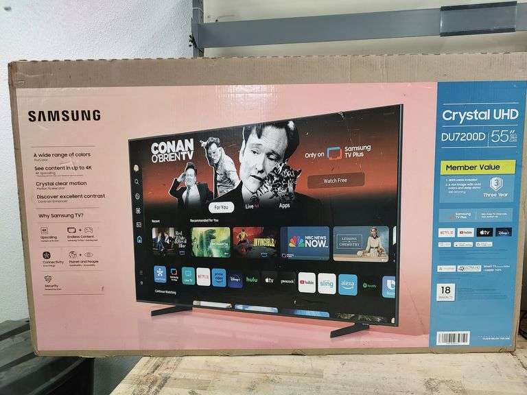 SAMSUNG Crystal UHD 55" Flatscreen TV | Open Box | (See Condition Notes)