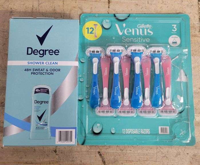 Hygiene Bundle - Degree Deodorant Set (5); Gillette Venus Disposable Razers (10) | Open Box | (See Condition Notes)