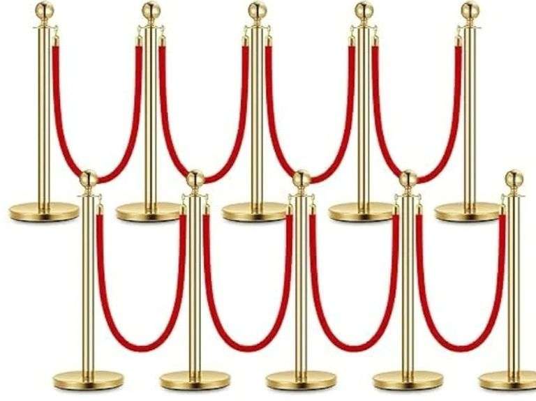 10 Pcs Gold Stanchion Post | Open Box