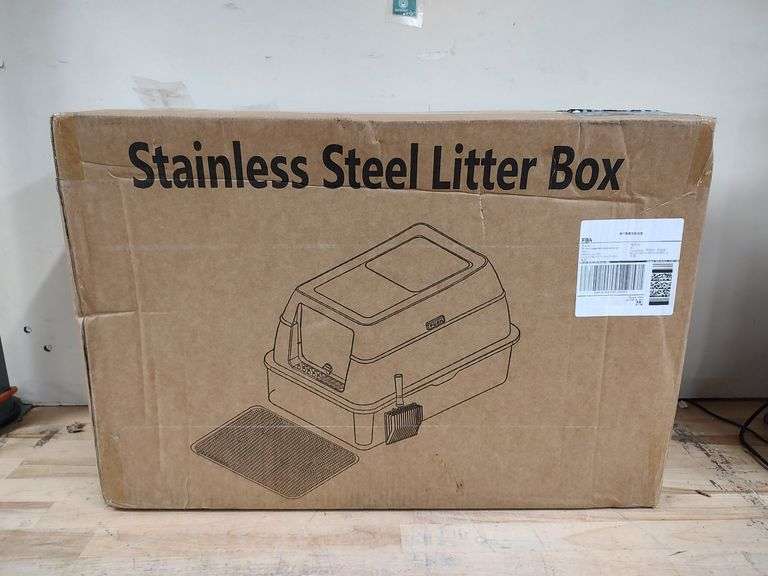 FITROBUST Stainless Steel Litter Box, 8" Deep Pan | Open Box | (See Condition Notes)