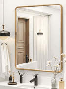 DMW Brushed Gold Framed Mirror 24"x36" | Open Box