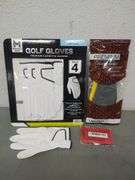 Golf Day Bundle: 4 Pack Large Golf Gloves, Largered Memory Foam Shoe Inserts (Size 9), And 2 Pack Bag Tags | Open Box