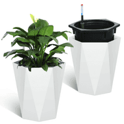 GarveeLife 16 inch Tall Diamond Planters Set of 2, Self Watering | Like New