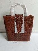 PIJUSHI Brown Leather Crocodile Pattern Bag | Open Box | (See Condition Notes)