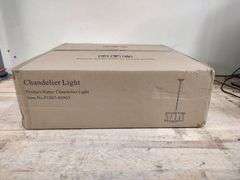 FOOKCHAK Gold Drum Chandelier Light Fixture, 18" | Like New | (See Condition Notes)