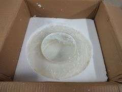 ACLBLK Glass Drum Ceiling Light Fixture, 13.7" | Open Box