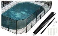 Teslin Mesh Pool Safety Fence, Stainless Steel Feet, Black, 4ft Tall | Open Box | (See Condition Notes)