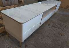 Light Luxury Minimalist Rock Slab TV Stand, 79" W x 20" H x 16" D | Open Box