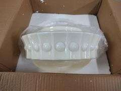 ACLBLK Glass Drum Ceiling Light Fixture, 13.7" | Open Box