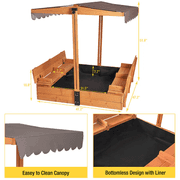 Aivituvin-GUT05 Kids Sandbox With Cover and Bench | Open Box