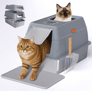 FITROBUST Stainless Steel Litter Box, 8" Deep Pan | Open Box | (See Condition Notes)
