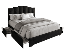 Yuma Upholstered Storage Platform Bed, Queen | Open Box
