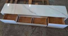 Light Luxury Minimalist Rock Slab TV Stand, 79" W x 20" H x 16" D | Open Box