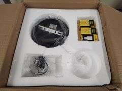 ACLBLK Glass Drum Ceiling Light Fixture, 13.7" | Open Box