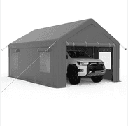 Klysiora 13x20 Ft. Metal Carport Garage with PE Fabric and Galvanized Steel Frame | Open Box