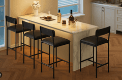 GARVEE 25.5" Kitchen Bar Stools Set of 4, Black - Versatile & Stylish | Like New
