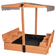 Aivituvin-GUT05 Kids Sandbox With Cover and Bench | Open Box