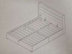 Platform Bed  84"Dx60.6"Wx12"H (64"H Headboard) | Open Box