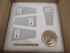 FOOKCHAK Gold Drum Chandelier Light Fixture, 18" | Like New | (See Condition Notes)