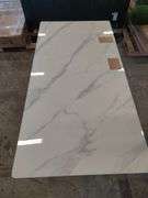 Yianna Modern Stone Dining Table, 35.5" W x 30" H x 71" L | Open Box