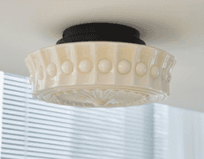 ACLBLK Glass Drum Ceiling Light Fixture, 13.7" | Open Box