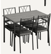 GARVEE 5-Piece Dining Table Set 43.1"L x 27.4"W x 30.01"H, Retro Gray | Open Box