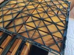 BEEFURNI 12.1" x 12.1" Wood Interlocking Deck Tiles | Open Box