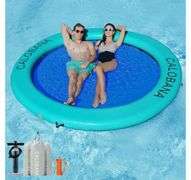 CALOBANA Inflatable Round Floating Ring Hammock Mint Green & Blue | Open Box