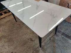 Yianna Modern Stone Dining Table, 35.5" W x 30" H x 71" L | Open Box